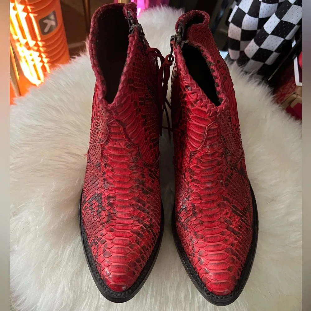 Authentic Python Snakeskin Boots Women’s 9 - Picture 2 of 5